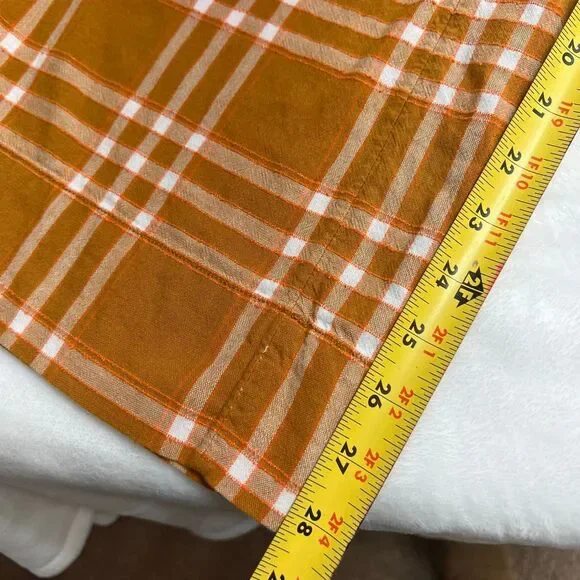 Maeve Anthropologie Orange Black Plaid White Leg Pants 0 Women